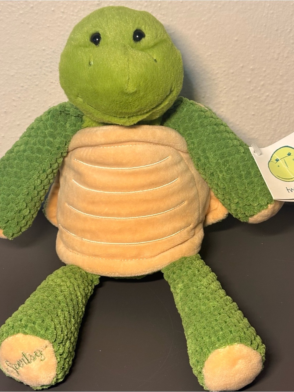 Scentsy buddy Green and Cream Turtle Plush Stuffed Animal with scent pak